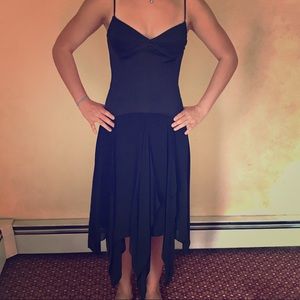 BCBGMAXAZRIA black corset handkerchief hem dress